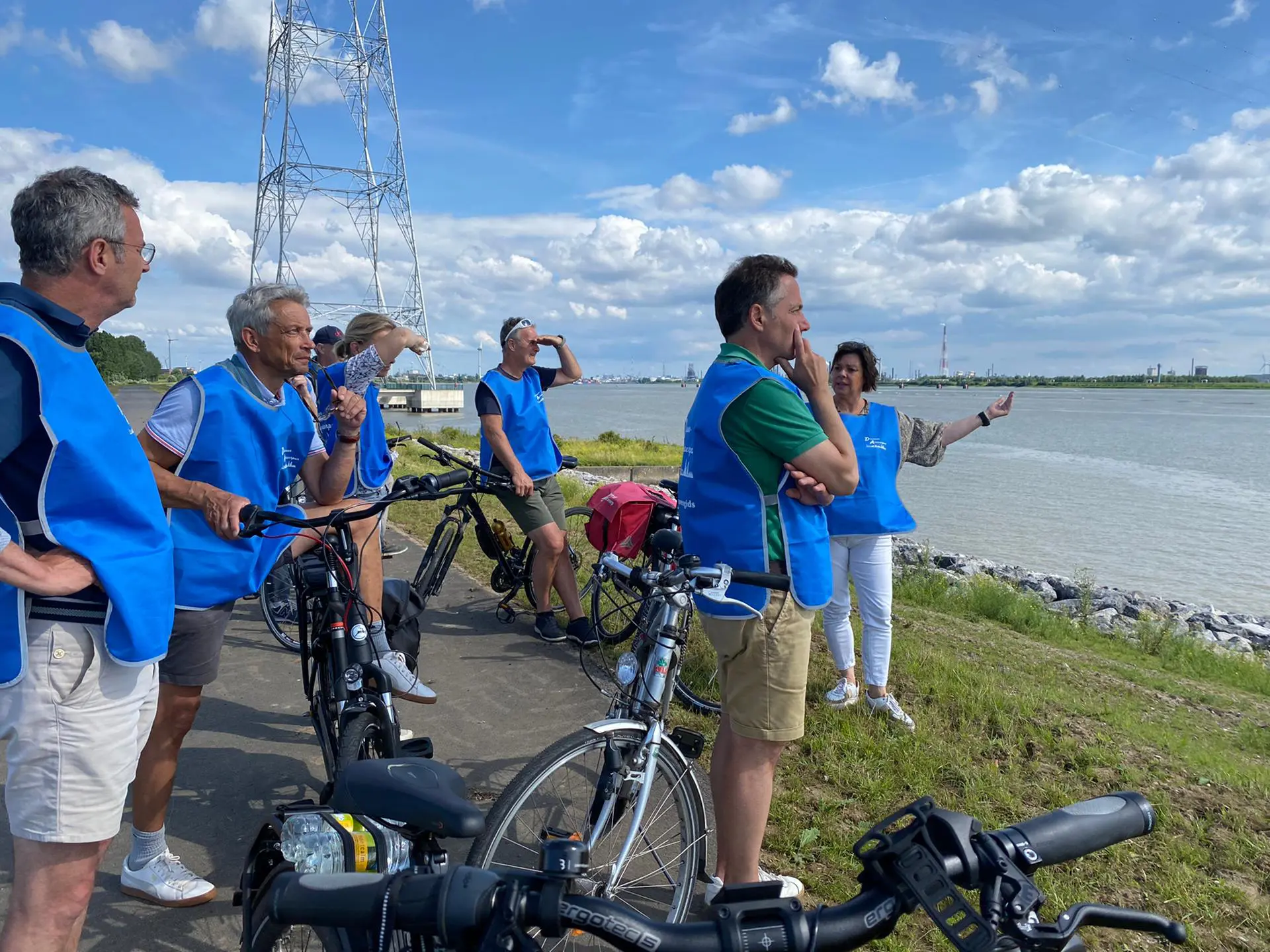 Biking through a world port